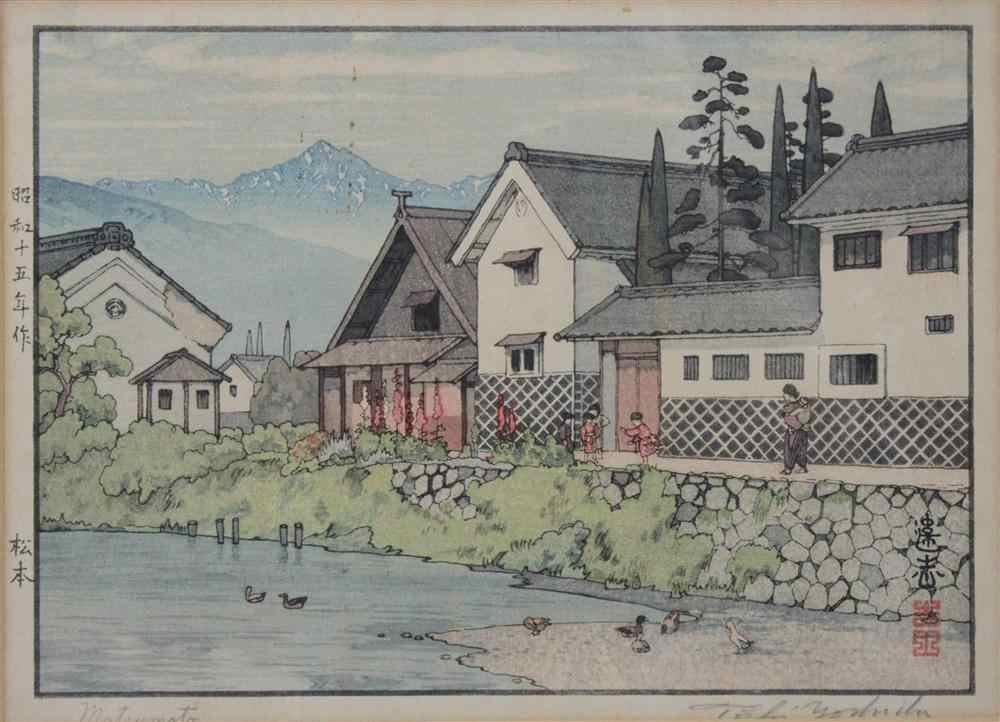 Appraisal: TOSHI YOSHIDA JAPANESE - MATSUMOTO Japanese woodblock print x in