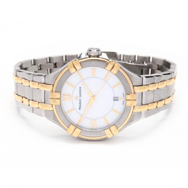 Appraisal: LADY'S TWO-TONE AIKON WATCH MAURICE LA CROIX Quartz movement the