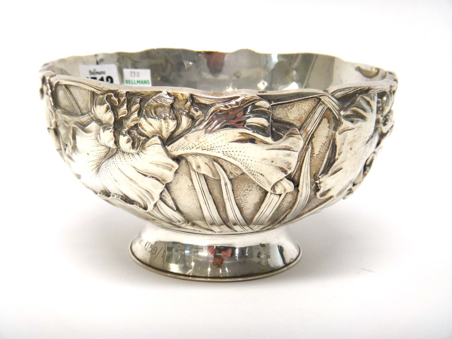 Appraisal: A Chinese silver bowl circa circular the bellied body chased