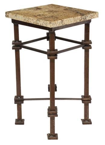 Appraisal: Contemporary pedestal side table late th c square granite tabletop