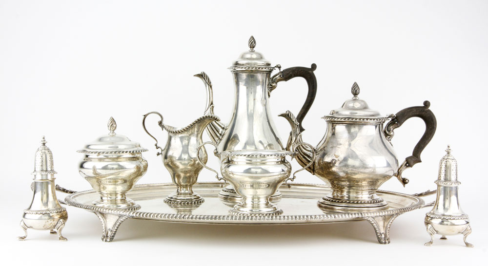 Appraisal: - Sterling Tea Set Tea set sterling silver including heavy