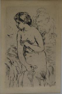 Appraisal: Unsigned Engraving Of A Nude Th C Engraving Of Demure