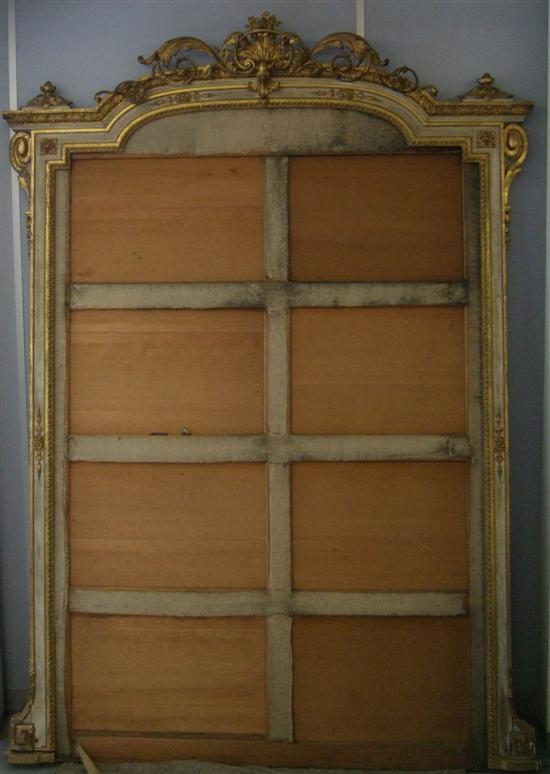 Appraisal: th century gilt and painted gesso wall mirror decorated with