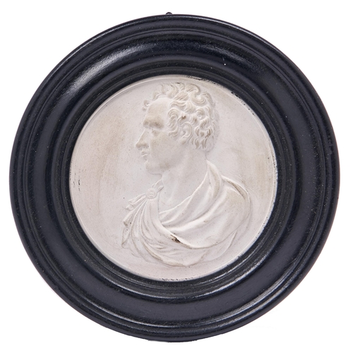 Appraisal: A plaster bas relief of Lord Byron mm diam ebonised