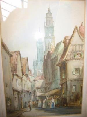 Appraisal: CYRIL HARDY - European Street Scenes signed pair watercolour and