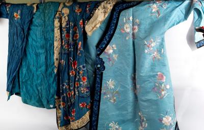 Appraisal: A Chinese damask silk robe s and a similar example