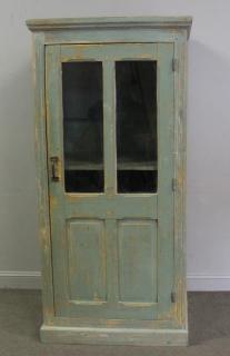 Appraisal: th Century Green Painted Door Cabinet From a Larchmont NY