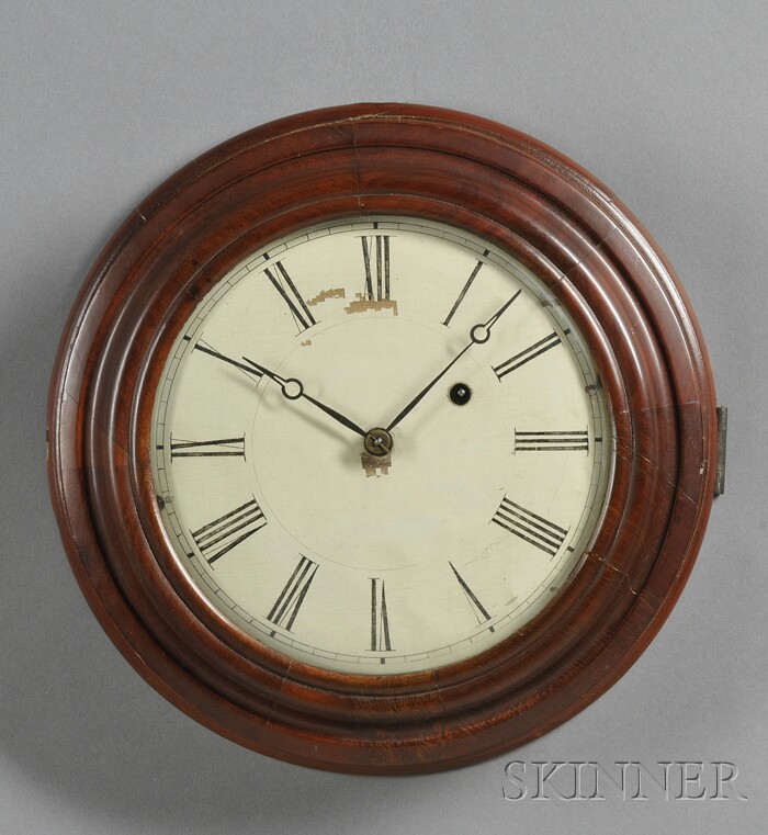 Appraisal: Brewster and Ingraham Mahogany Gallery Clock Bristol Connecticut c in