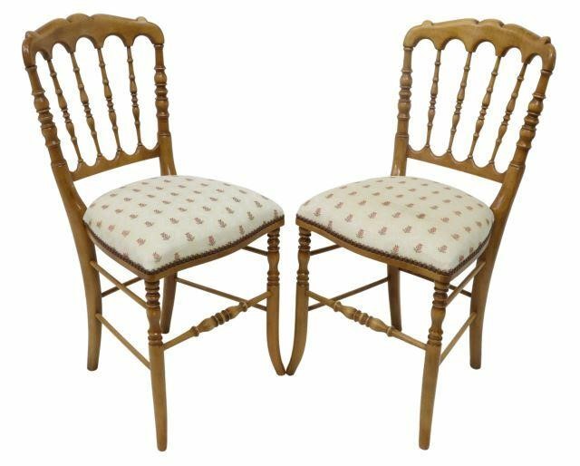 Appraisal: pair Italian Chiavari hall chairs th c having carved hardwood