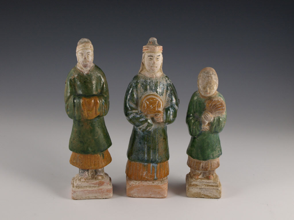 Appraisal: Three Chinese Ming Dynasty Ceramic Figurines ca - in the