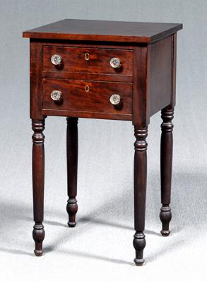 Appraisal: Pennsylvania Federal two-drawer stand cherry poplar and other mixed woods