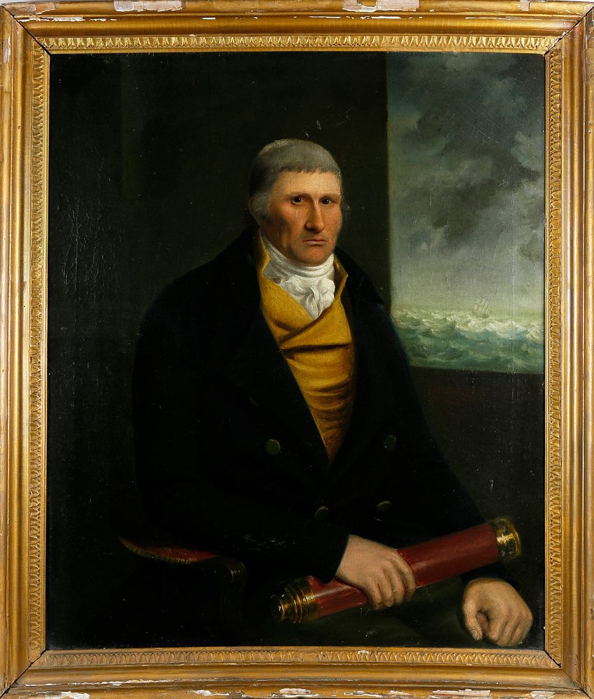 Appraisal: Oil on Canvas Portrait of Sea Captain Thomas Norfleet th