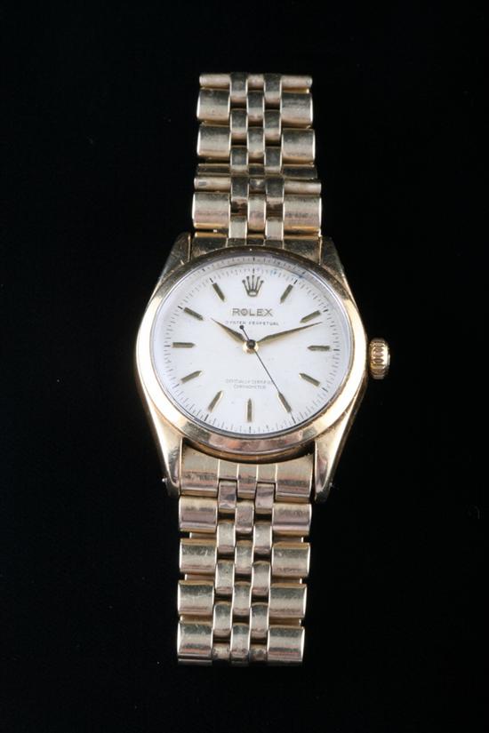 Appraisal: GENTLEMAN'S K YELLOW GOLD ROLEX OYSTER PERPETUAL CHRONOMETER WRIST WATCH