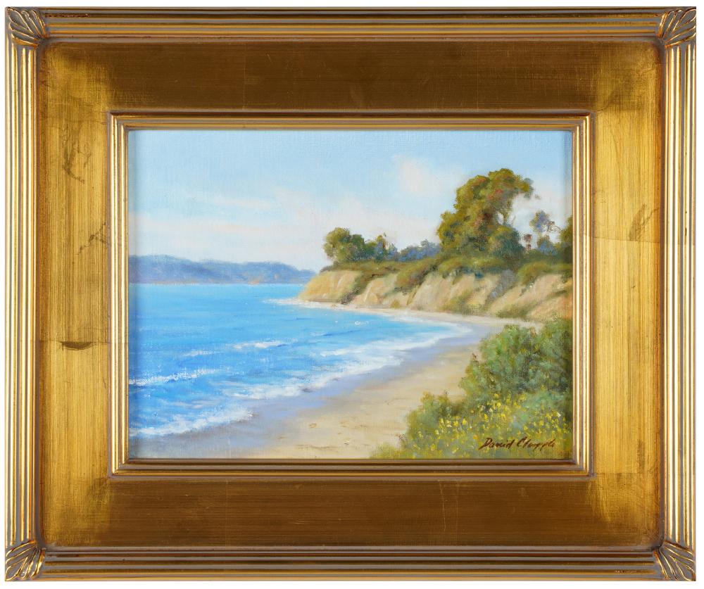 Appraisal: DAVID CHAPPLE BUTTERFLY BEACH oil on panel signed lower right