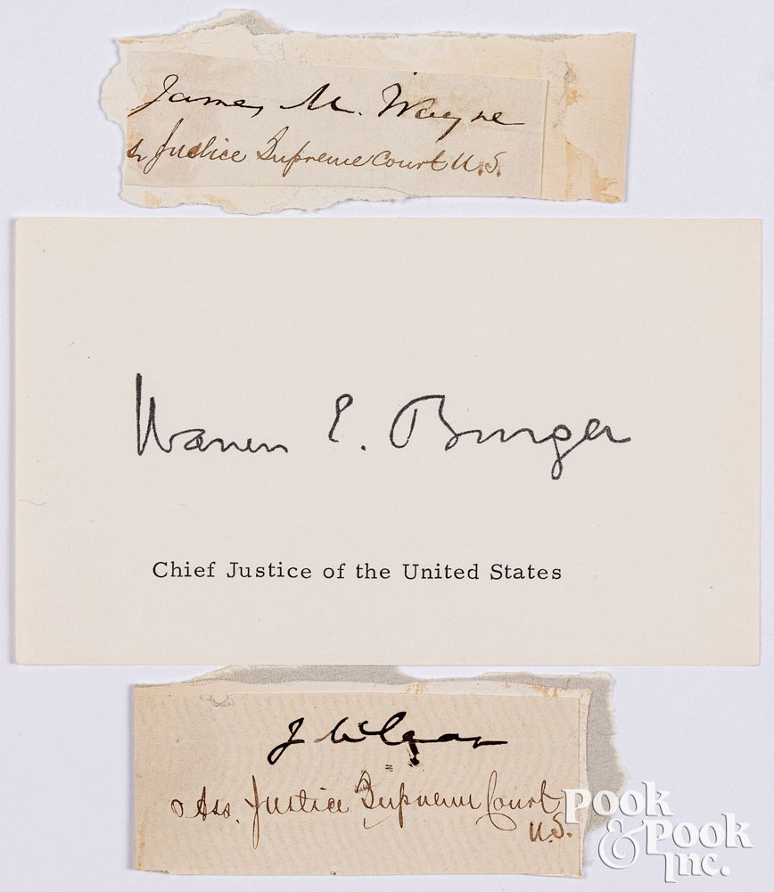 Appraisal: Three Chief Associate Justice signatures Three Chief Associate Justice signatures