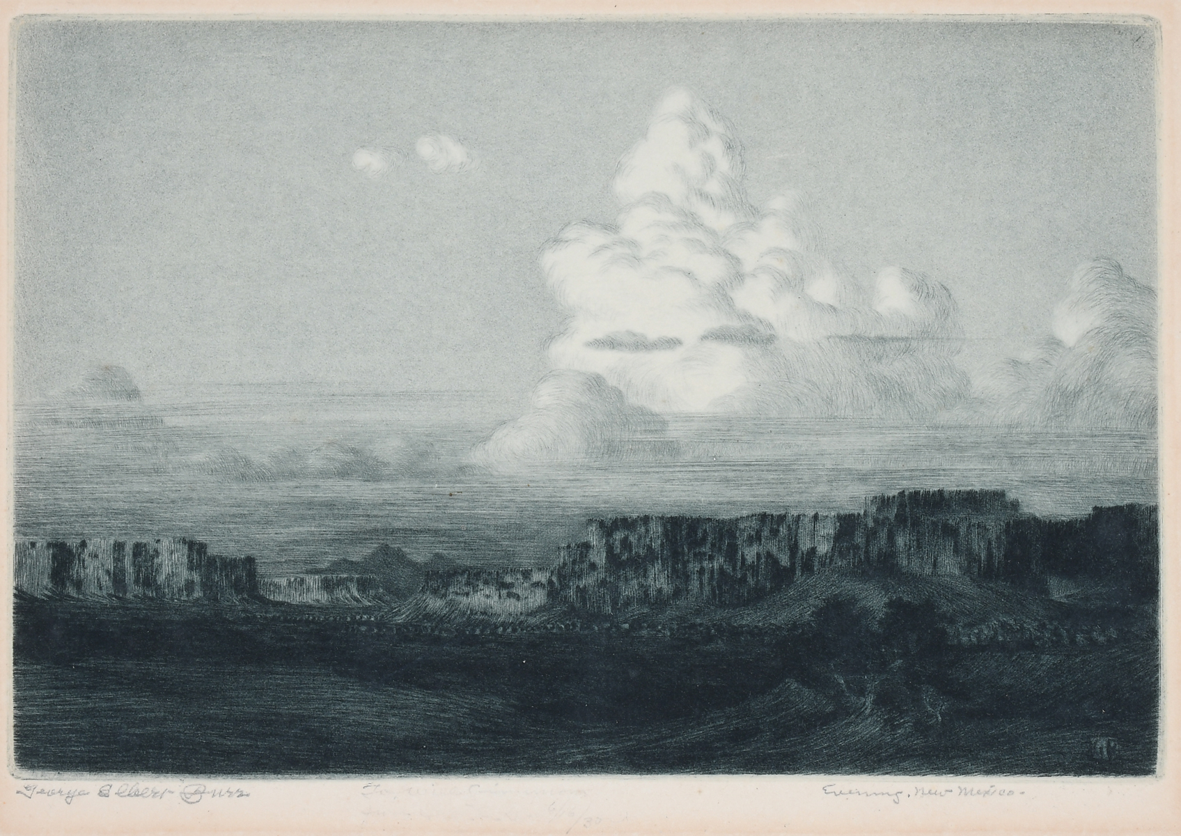 Appraisal: BURR George Elbert American - ''Evening New Mexico'' Etching ''