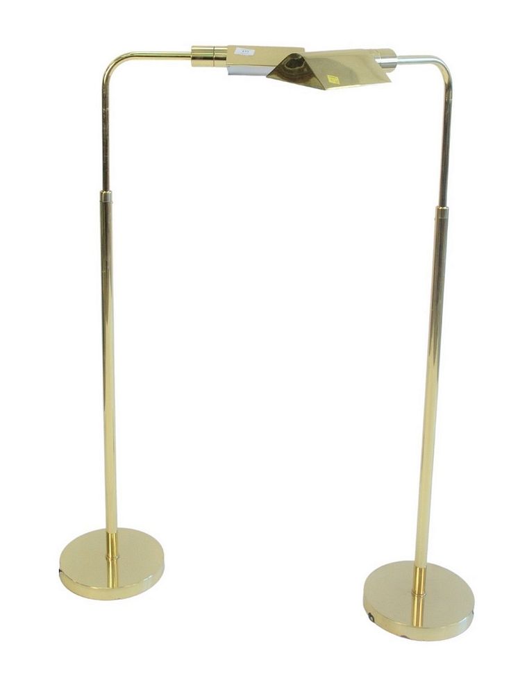 Appraisal: Pair of Mendizabal Adjustable Brass Floor Lamps Pair of Mendizabal