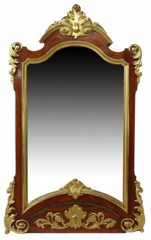 Appraisal: Monumental Italian Neoclassical mirror th c parcel gilt frame with