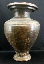 Appraisal: A stoneware vase with black glaze possibly Mexican cm high