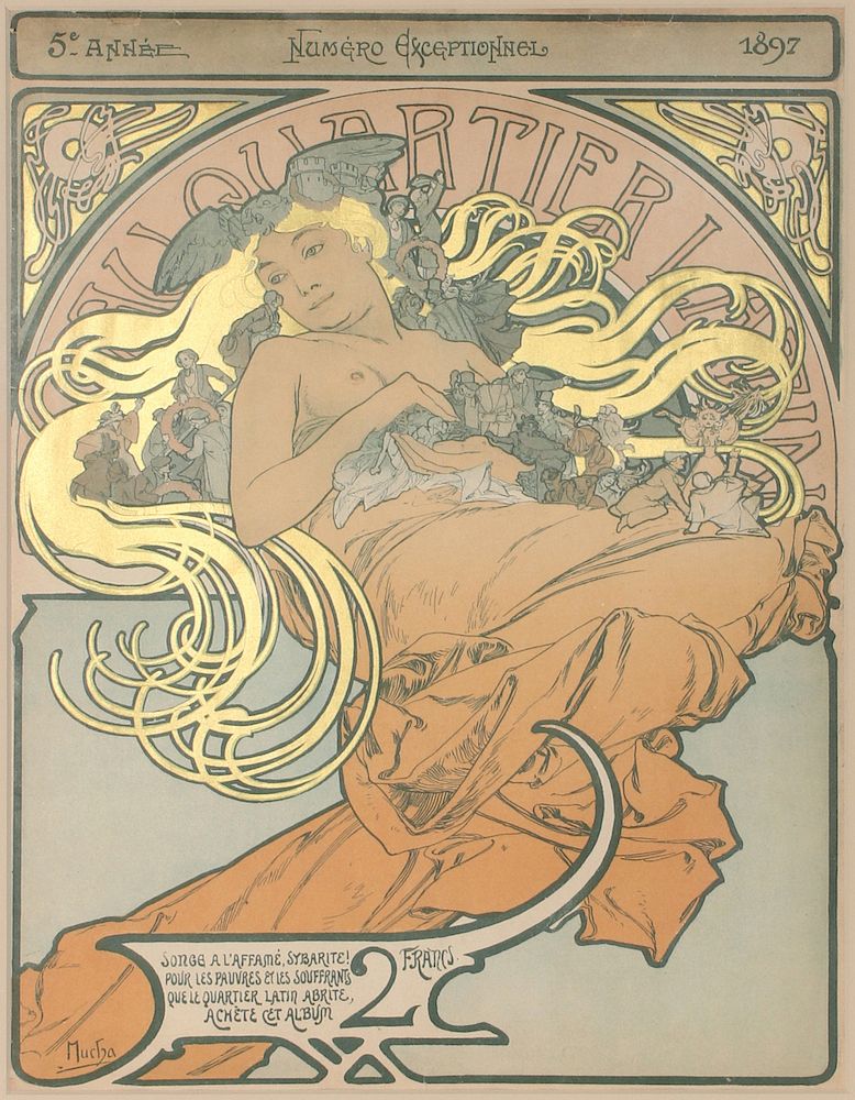 Appraisal: ALPHONSE MUCHA ILLUSTRATED COVER FOR AU QUARTIER LATIN Alphonse Maria