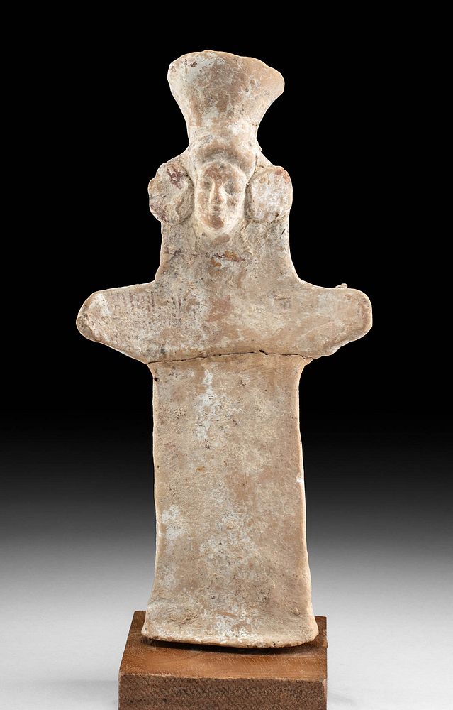 Appraisal: Greek Pottery Female Idol Figure w Polos Greece Classical period