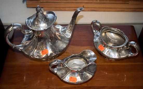 Appraisal: Reed Barton silver-plated art nouveau influenced tea set Estimate -