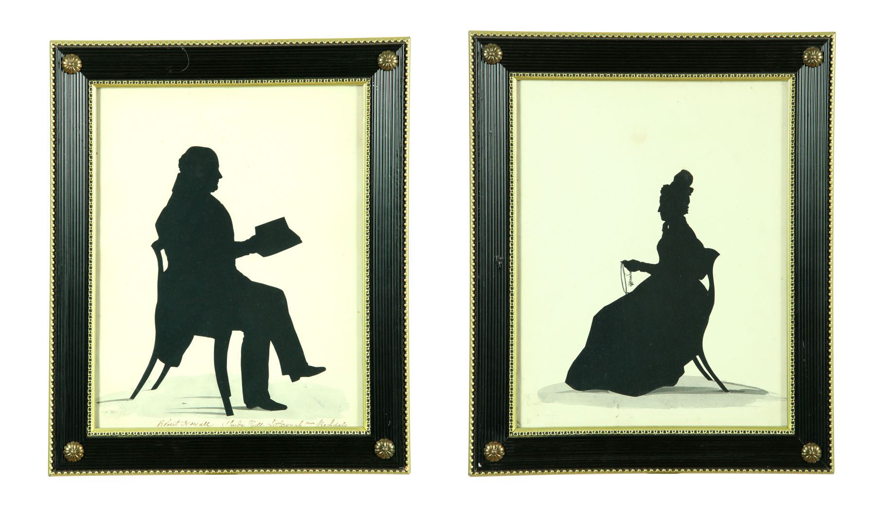 Appraisal: PAIR OF SILHOUETTES BY MASTER HUBARD B ENGLAND - Two