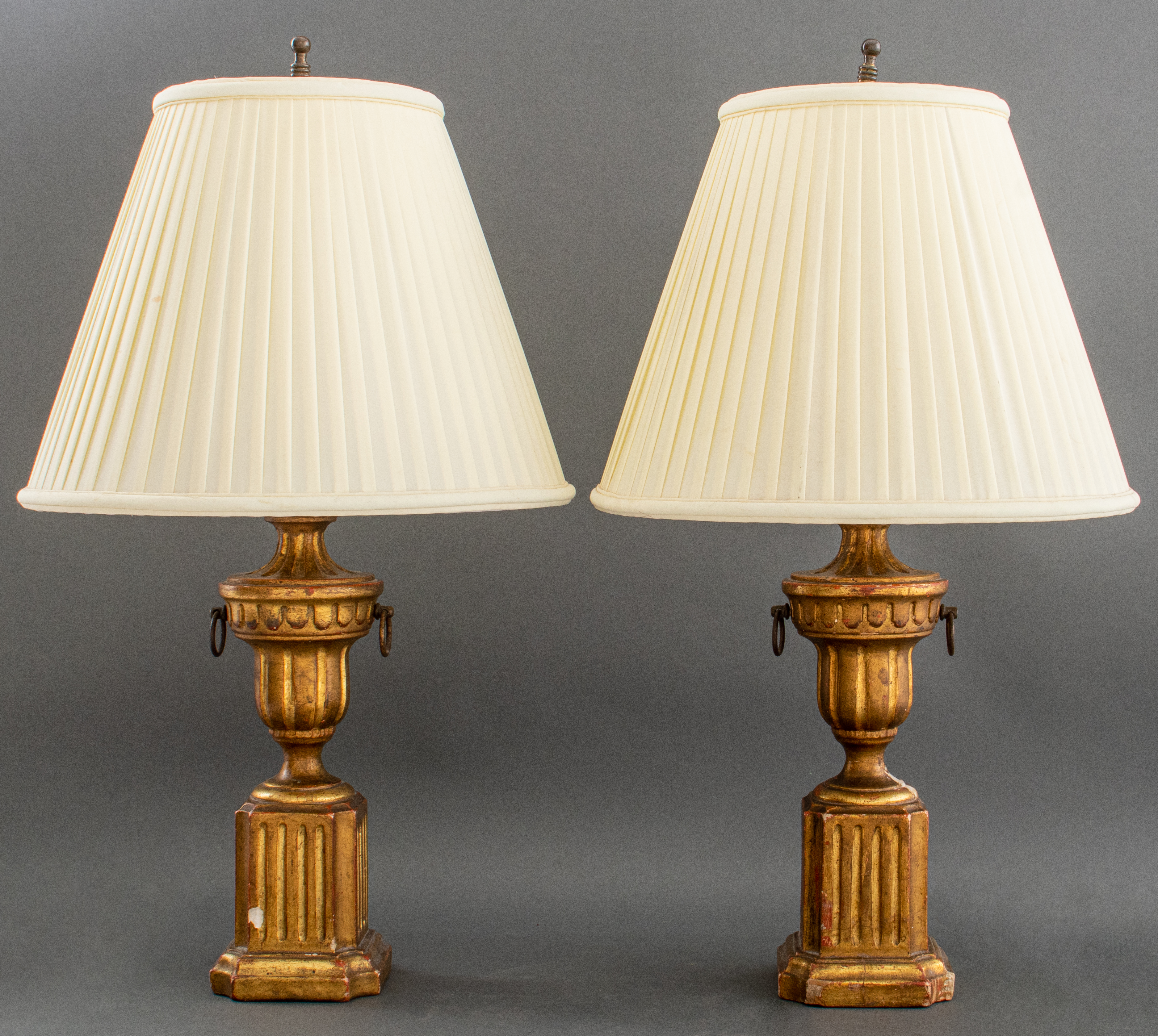 Appraisal: NEOCLASSICAL MANNER GILT TABLE LAMPS PAIR Pair of Neoclassical style