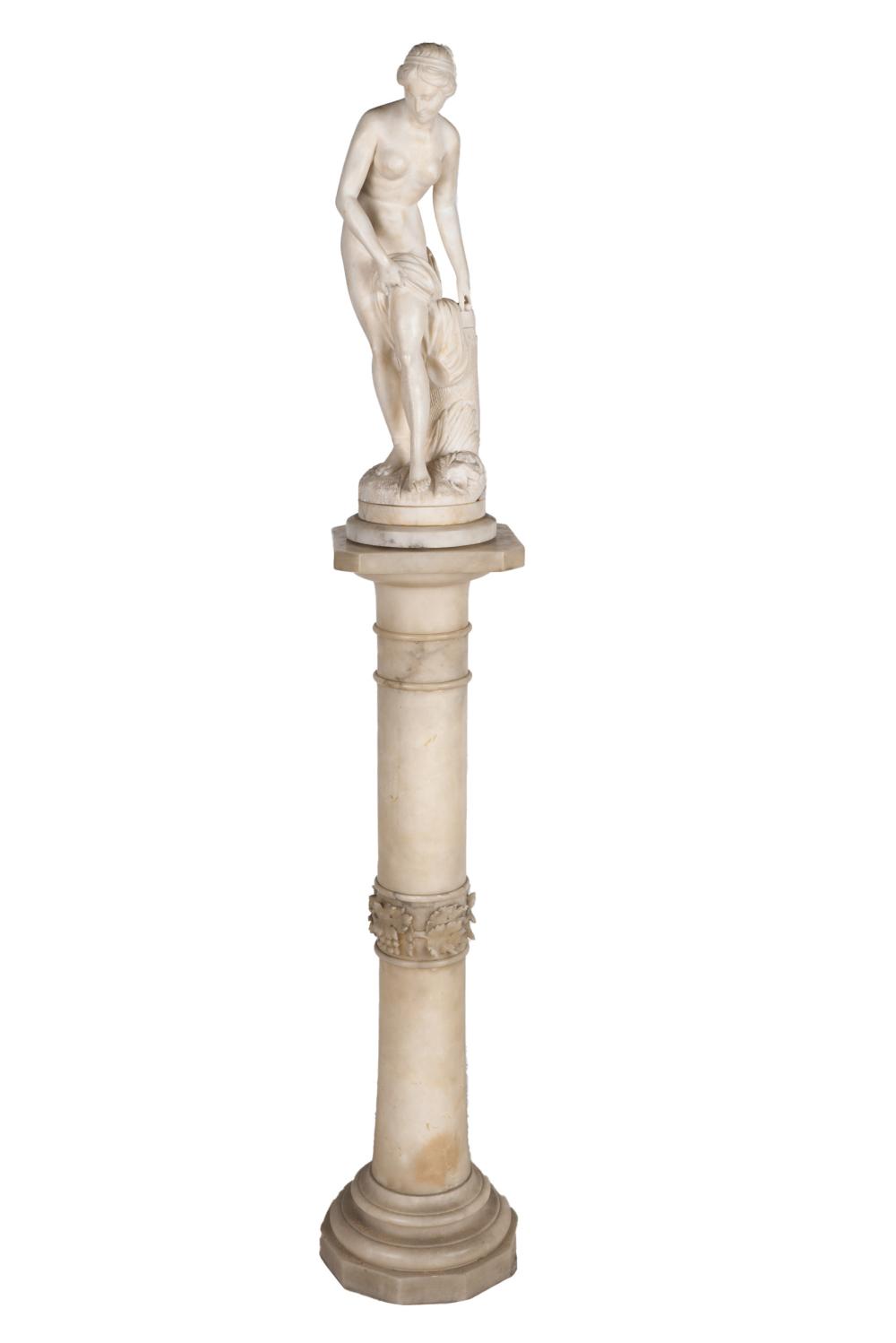 Appraisal: CARVED ALABASTER FIGURE OF DIANAinscribed Made in Italy on a