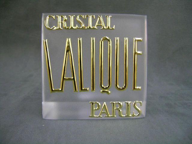 Appraisal: Cristal Lalique Paris Sales Plaque 's era tall