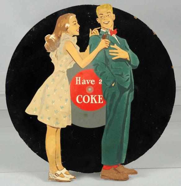 Appraisal: Coca-Cola Masonite Cutout Record with Teens s Scarce Slight fading