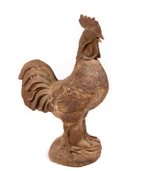 Appraisal: A large cast iron figure of a rooster height in