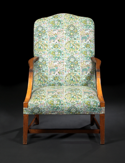 Appraisal: George III-Style Mahogany Gainsborough Chair fourth quarter th century the