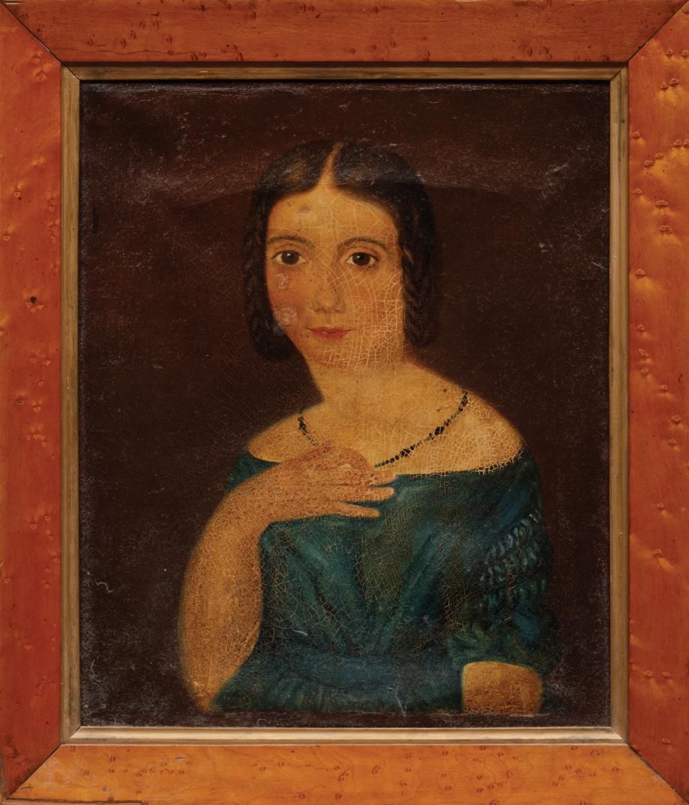 Appraisal: American School th c Young Lady Wearing a Blue Dress