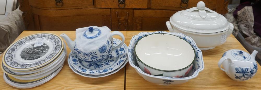 Appraisal: SIX VILLEROY BOCH PICTORAL PLATES AND 'MANOIR' PATTERN COVERED TUREEN