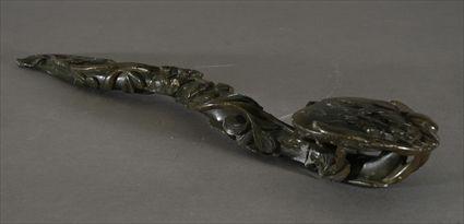 Appraisal: Chinese Carved Hardstone Ruyi Scepter in