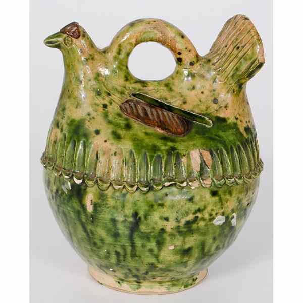 Appraisal: Earthenware Hen Bank British a folk art mottled glazed earthenware