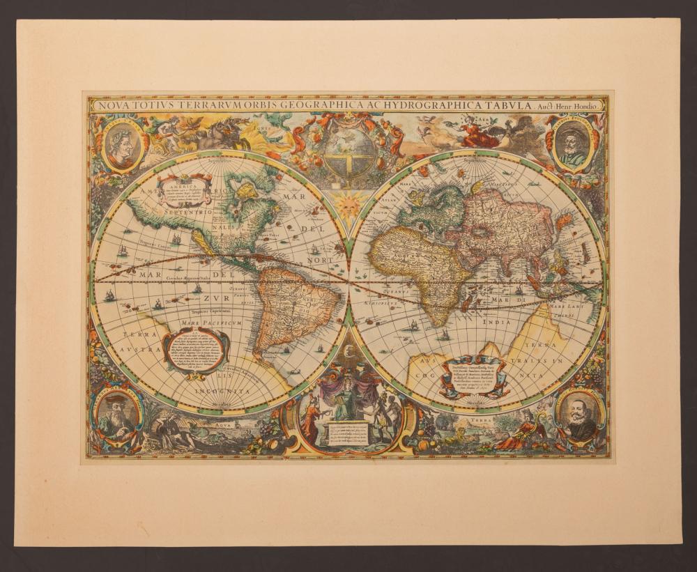 Appraisal: Henricus Hondius II Dutch - Nova Totius Terrarum Orbis Geographica