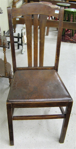 Appraisal: SET OF SIX OAK DINING CHAIRS American c each with