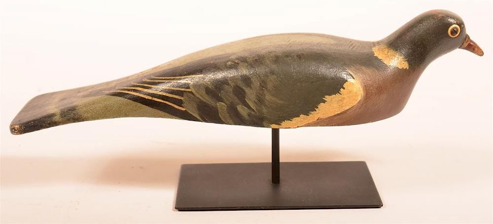 Appraisal: Vintage Patented Painted Wood Pigeon Decoy Vintage Patented Painted Wood