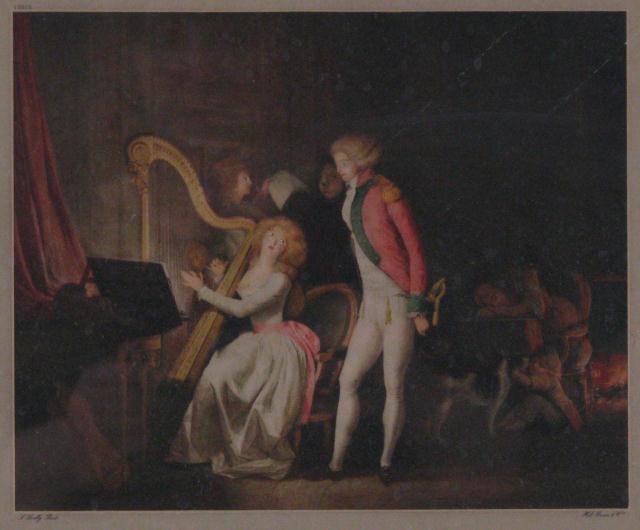 Appraisal: Antique framed lithograph after Louis-Leopold Boilly French - depicting figures