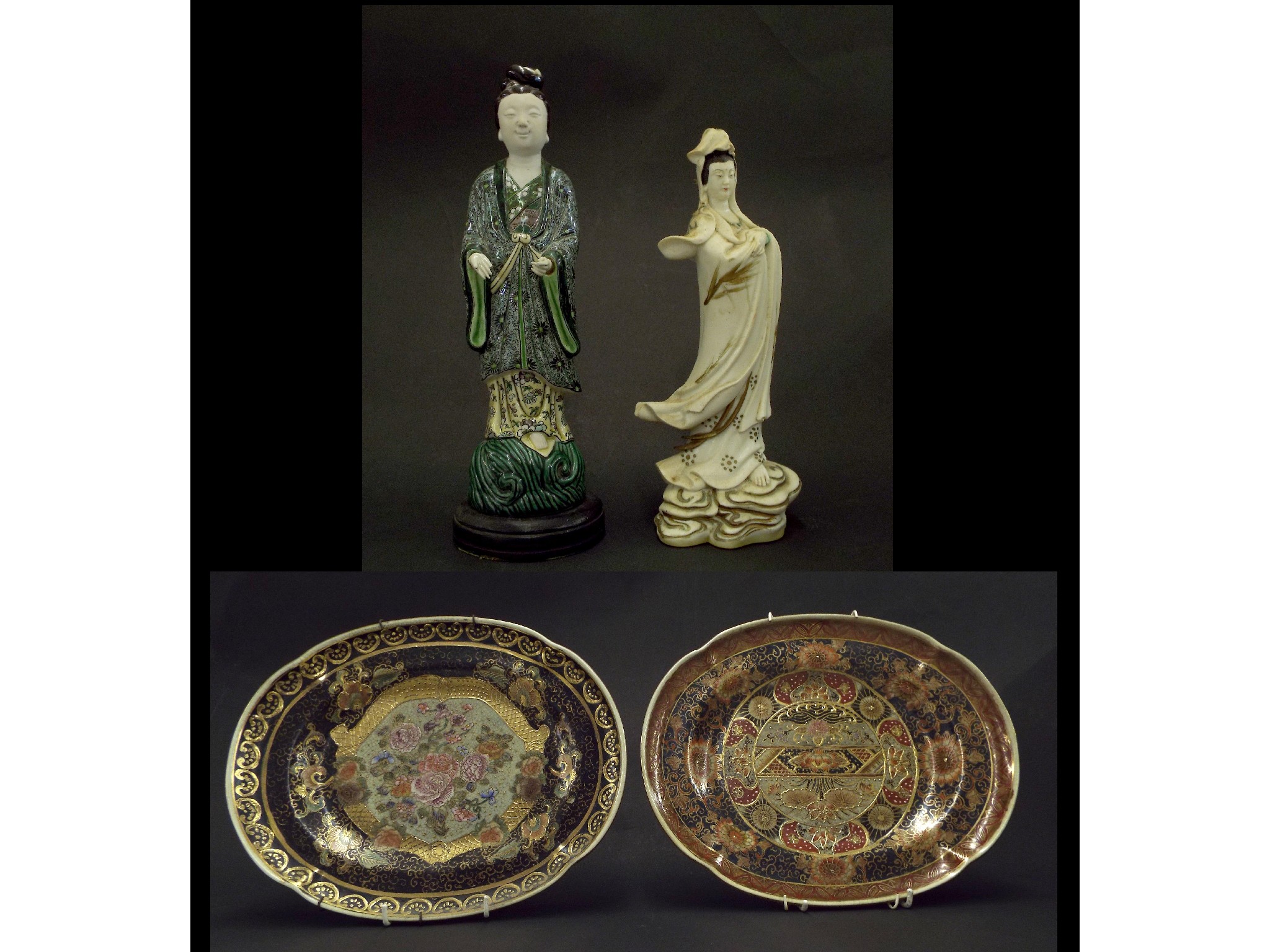 Appraisal: Interesting Chinese famille vert porcelain figure of a standing robed