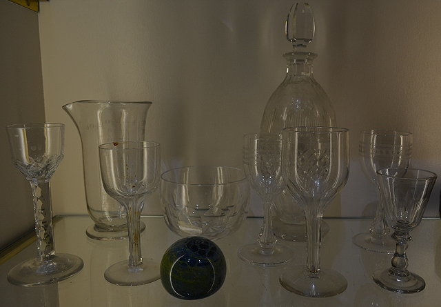 Appraisal: A collection of glasswareto include a facet cut ale glass