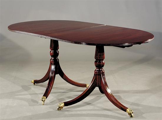 Appraisal: Regency style mahogany double-pedestal dining table late th early th