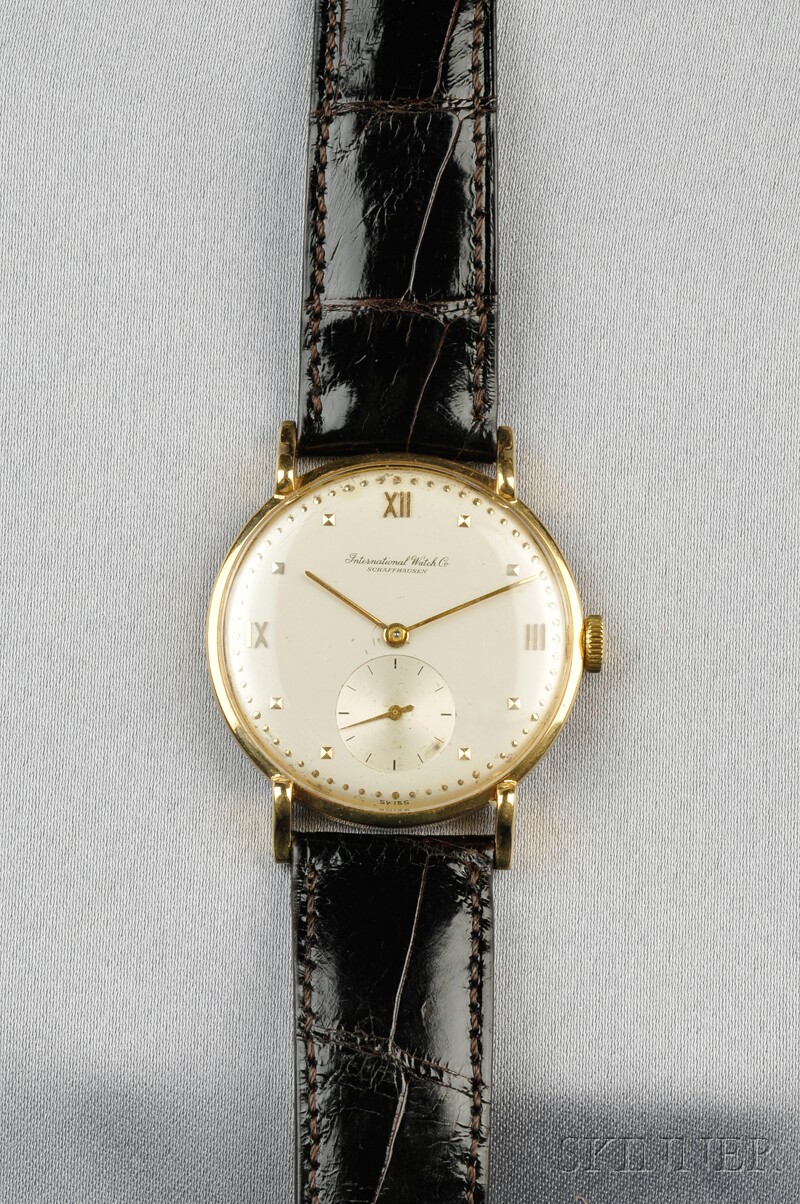 Appraisal: kt Gold Wristwatch International Watch Co the ivory-tone dial with