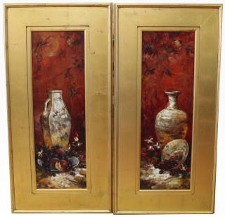 Appraisal: Clear Moon' Soft Wind' by Liwang Pair of Oil Canvas