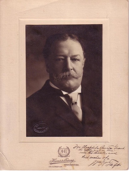 Appraisal: TAFT WILLIAM HOWARD Photograph Signed and Inscribed For Cleophile Renata