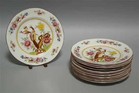 Appraisal: SET OF WHIELDON WARE DESSERT PLATES Old Chesea pattern decorated