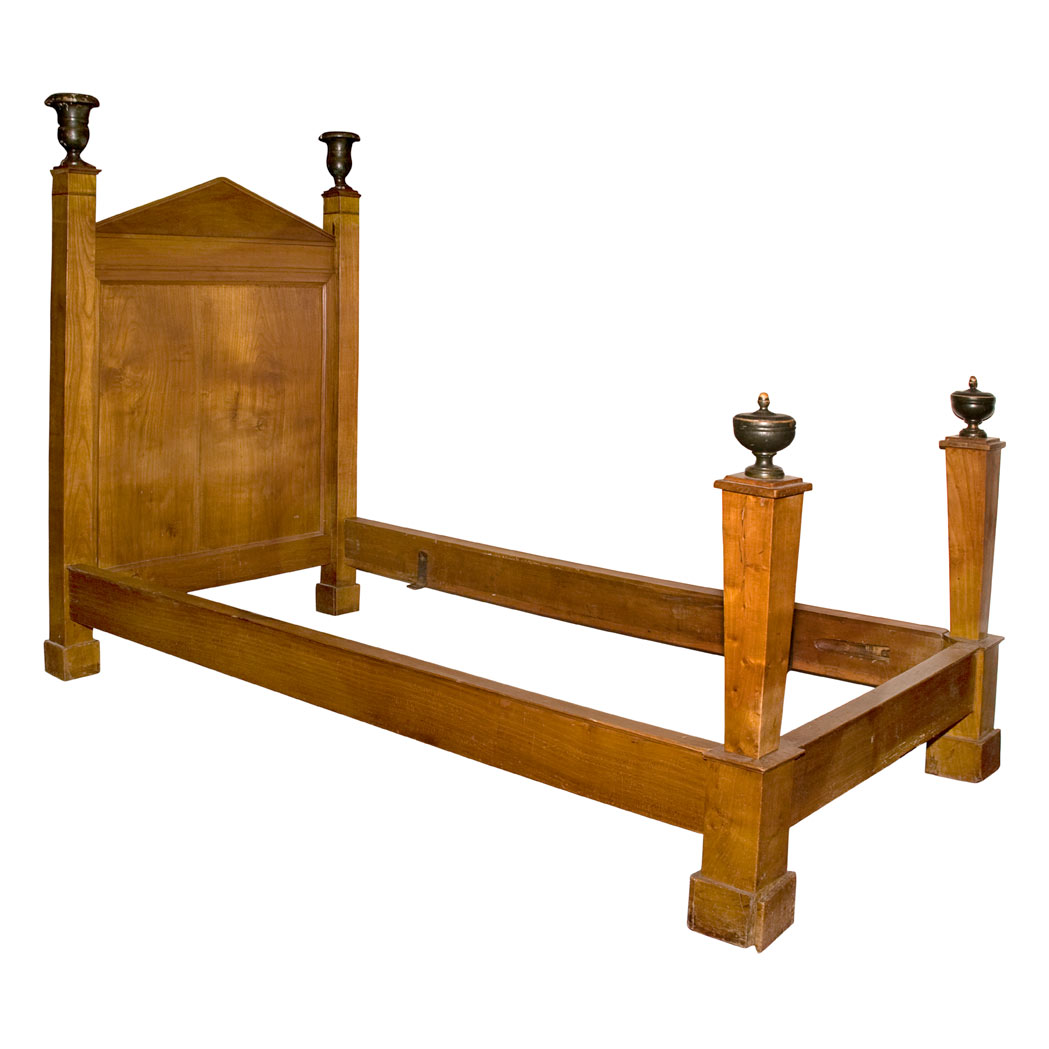 Appraisal: Empire Style Fruitwood Bedstead Height inches width feet inches depth