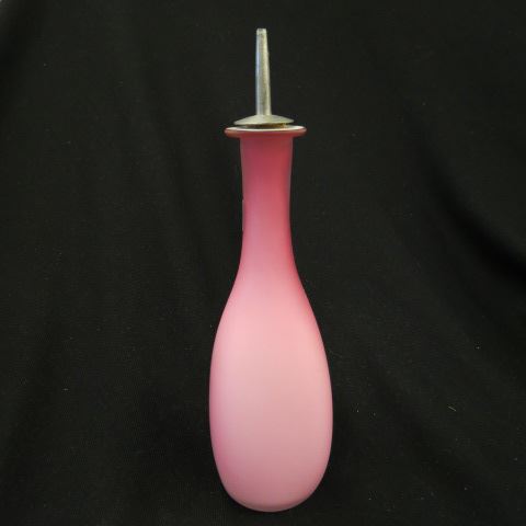 Appraisal: Cranberry Satin Art Glass Barber Bottle cased excellent